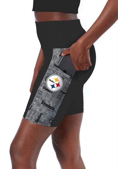 Certo By Northwest NFL Women's Pittsburgh Steelers Method Bike Shorts, Black