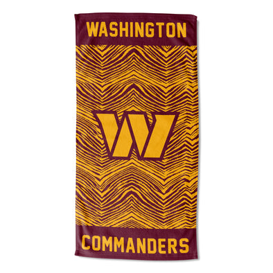 Northwest Washington Commanders NFL Classic Zebra Print Beach Towel, 30x60