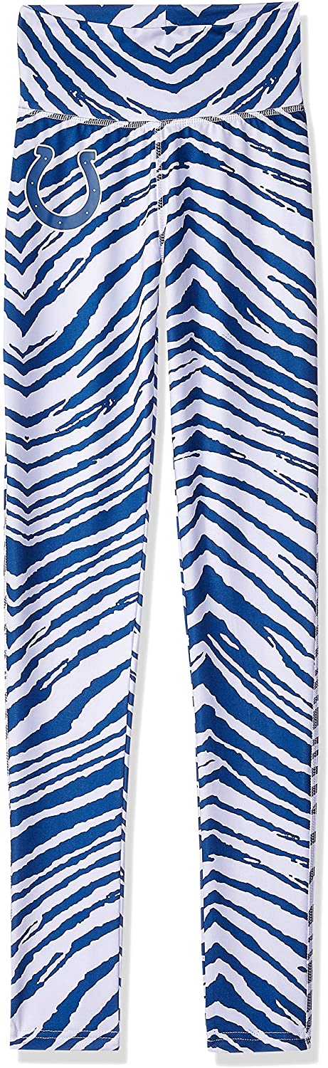 Zubaz Indianapolis Colts NFL Women's Zebra Print Legging, Blue