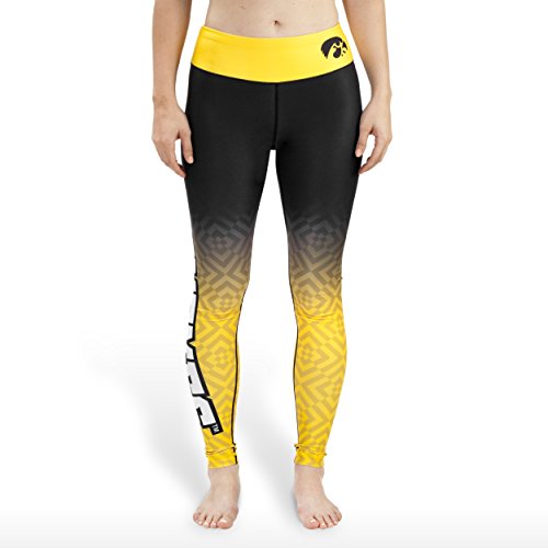 NCAA Women's Iowa Hawkeyes Gradient Print Leggings, Black