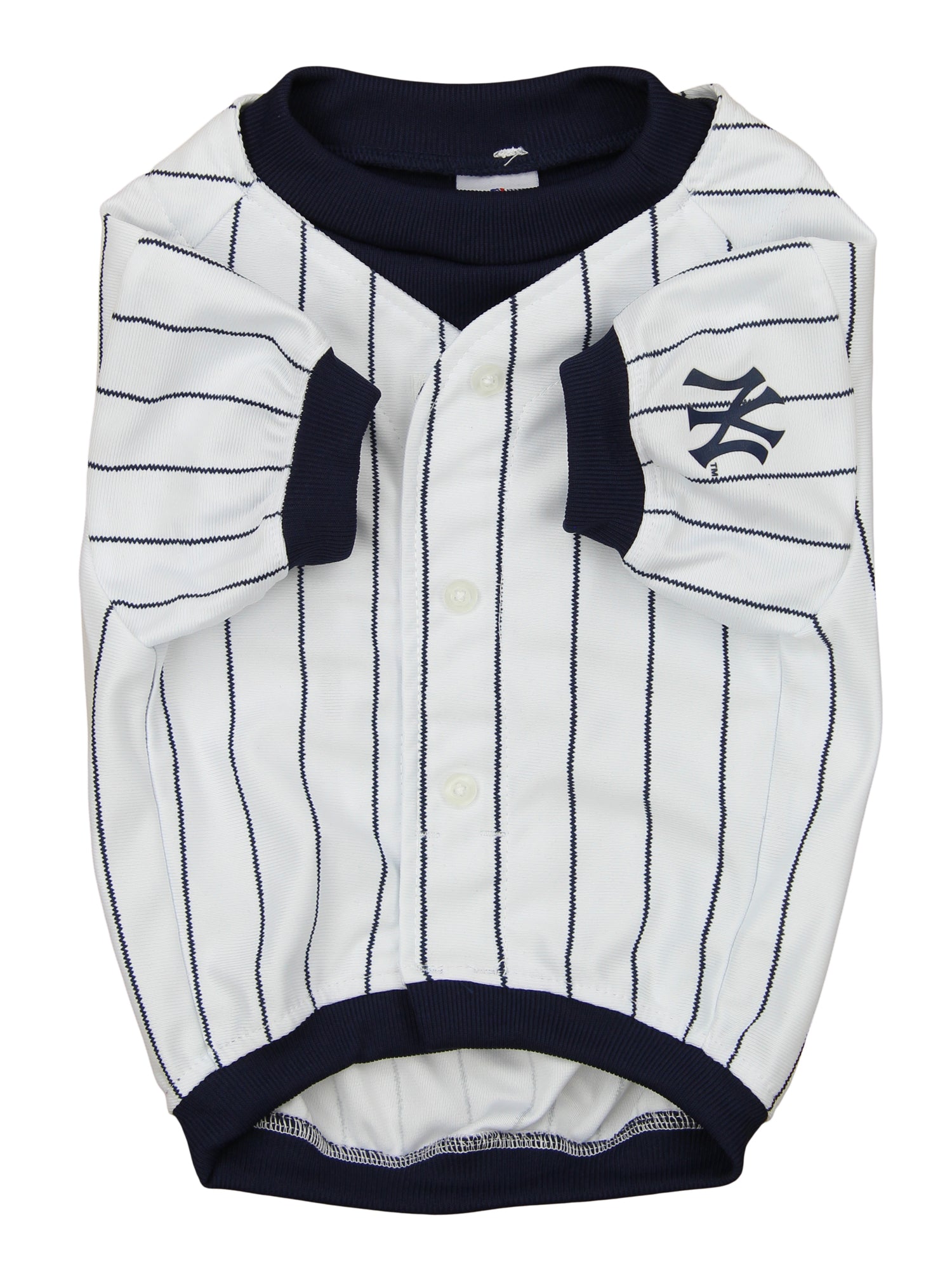 Sporty K9 MLB New York Yankees Baseball Dog Jersey, White/Navy