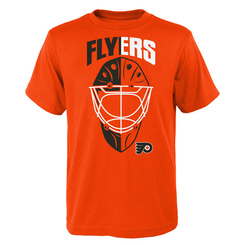 Outerstuff Philadelphia Flyers NHL Youth (4-20) Mask Made Short Sleeve Tee, Orange
