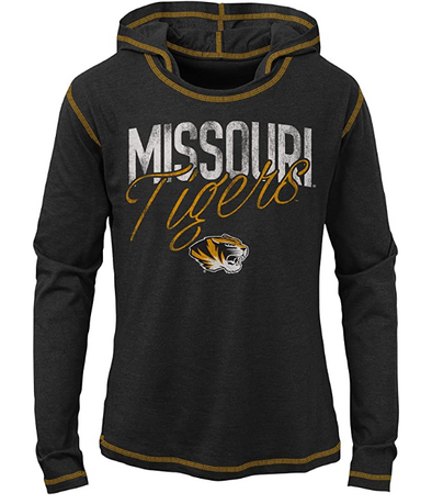 Outerstuff NCAA Youth Girls Missouri Tigers Glory Days Tri-Blend Hooded Top