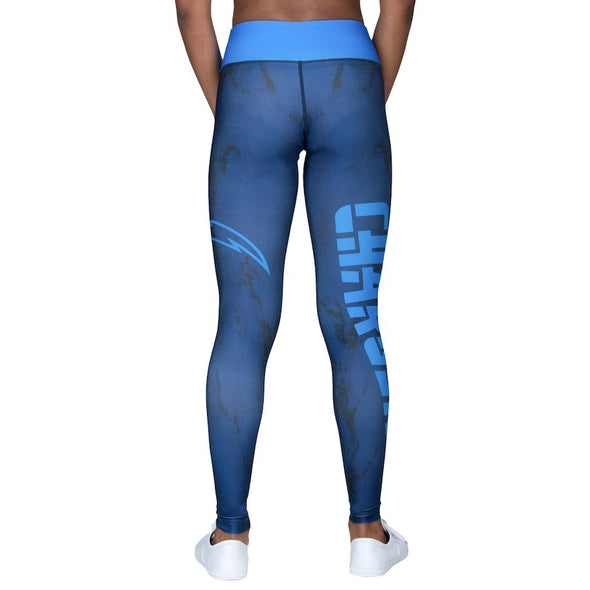 Forever Collectibles NFL Women's Los Angeles Chargers Marble Wordmark Leggings