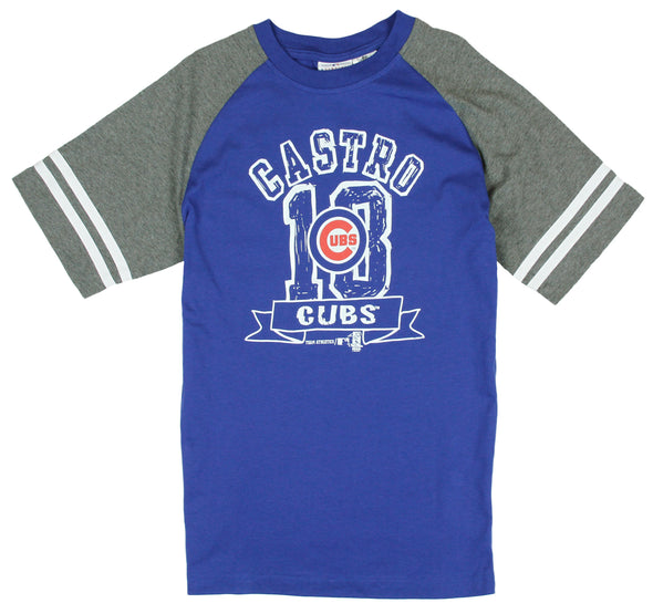 MLB Baseball Kids / Youth Chicago Cubs Starlin Castro # 13 Shirt - Blue / Grey