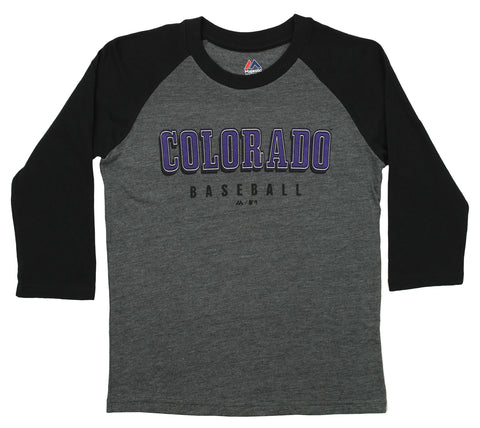 Outerstuff MLB Youth Colorado Rockies Baseball Academy 3/4 Sleeve Raglan Tee