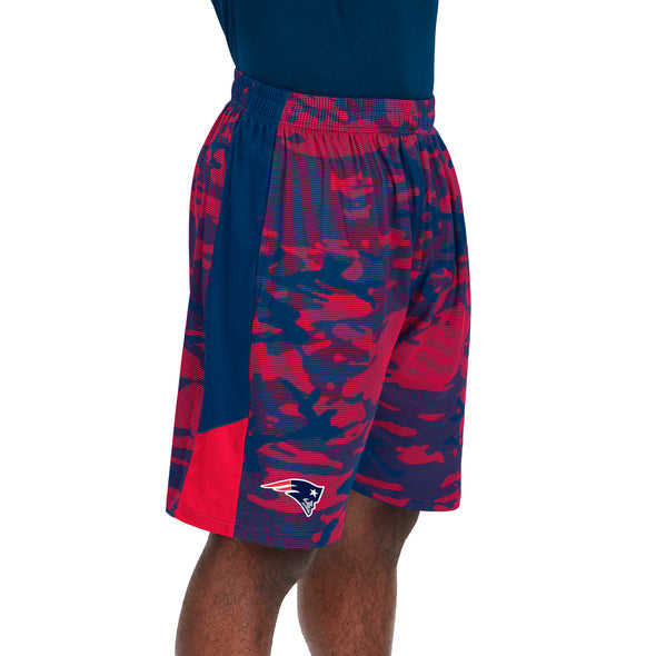 Zubaz Men's NFL New England Patriots Lightweight Shorts with Camo Lines