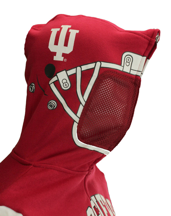 NCAA Youth Indiana Hoosiers Full Zip Helmet Masked Hoodie, Red
