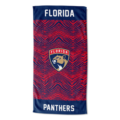 Zubaz X Northwest NHL Florida Panthers State Line Beach Towel, 30x60