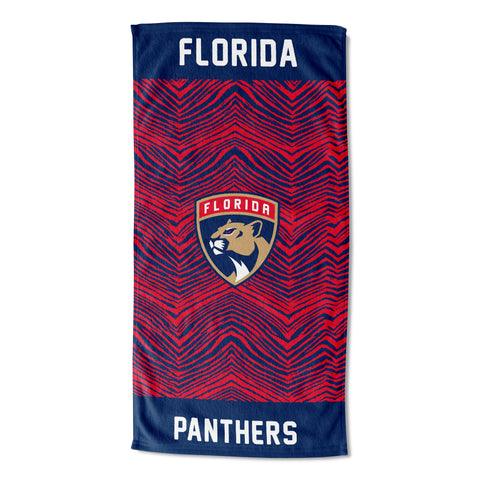 Zubaz X Northwest NHL Florida Panthers State Line Beach Towel, 30x60