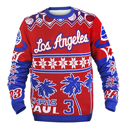 FOCO NBA Men's Los Angeles Clippers Chris Paul #3 Player Ugly Sweater