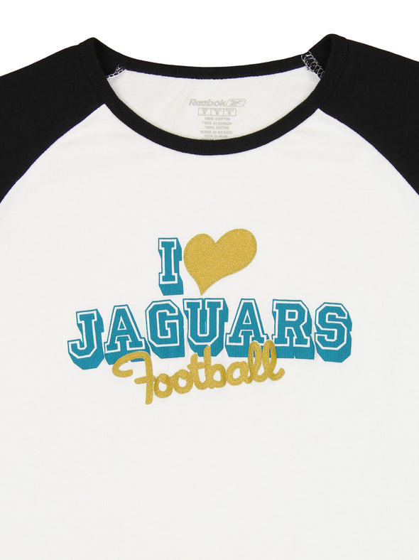 Reebok NFL Women's Jacksonville Jaguars 3/4 Sleeve Raglan Football Tee