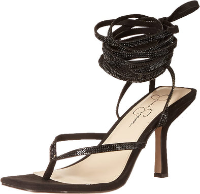 Jessica Simpson Kelsa 2 Women's Ankle Wrap Rhinestone Dress Sandals