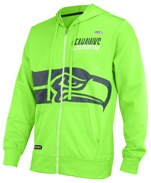Outerstuff NFL Men's Seattle Seahawks Drill Performance Full Zip Hoodie