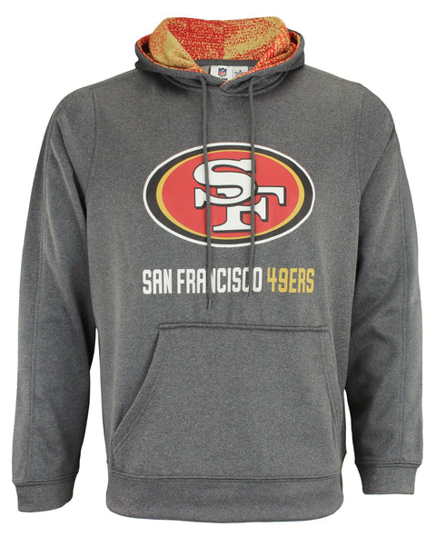Zubaz NFL San Francisco 49ers Men's Heather Grey  Fleece Hoodie
