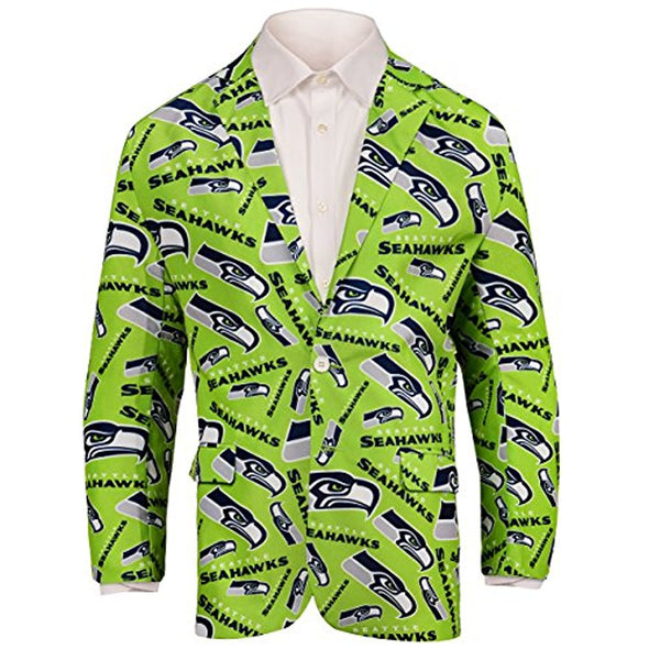 Forever Collectables NFL Men's Seattle Seahawks Ugly Business Jacket, Green