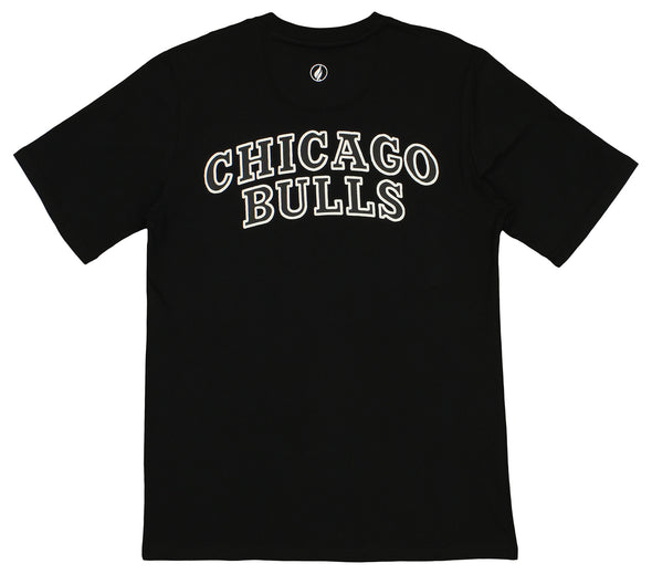 FISLL NBA Men's Chicago Bulls Team Color, Name and Logo Premium T-Shirt