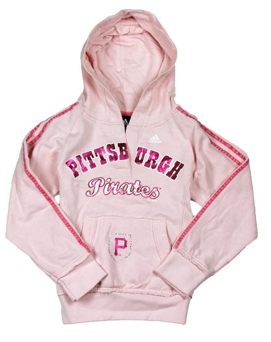 Adidas MLB Baseball Youth Girls Pittsburgh Pirates Hoodie Sweatshirt, Pink