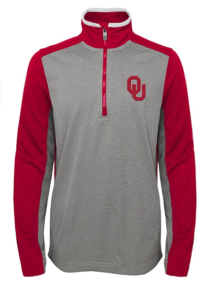 Outerstuff NCAA Youth (8-20) Oklahoma Sooners Matrix 1/4 Zip Long Sleeve Top