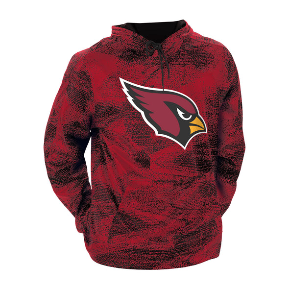 Zubaz NFL Men's Arizona Cardinals Static Waves With Team Primary Logo Hoodie