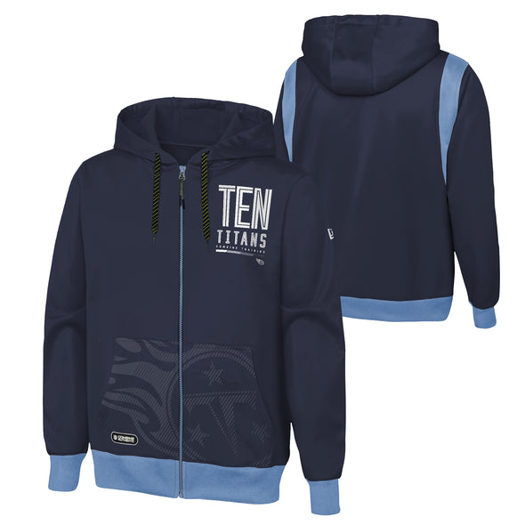 Outerstuff NFL Men's Tennessee Titans Drop Back Performance Fleece Hoodie