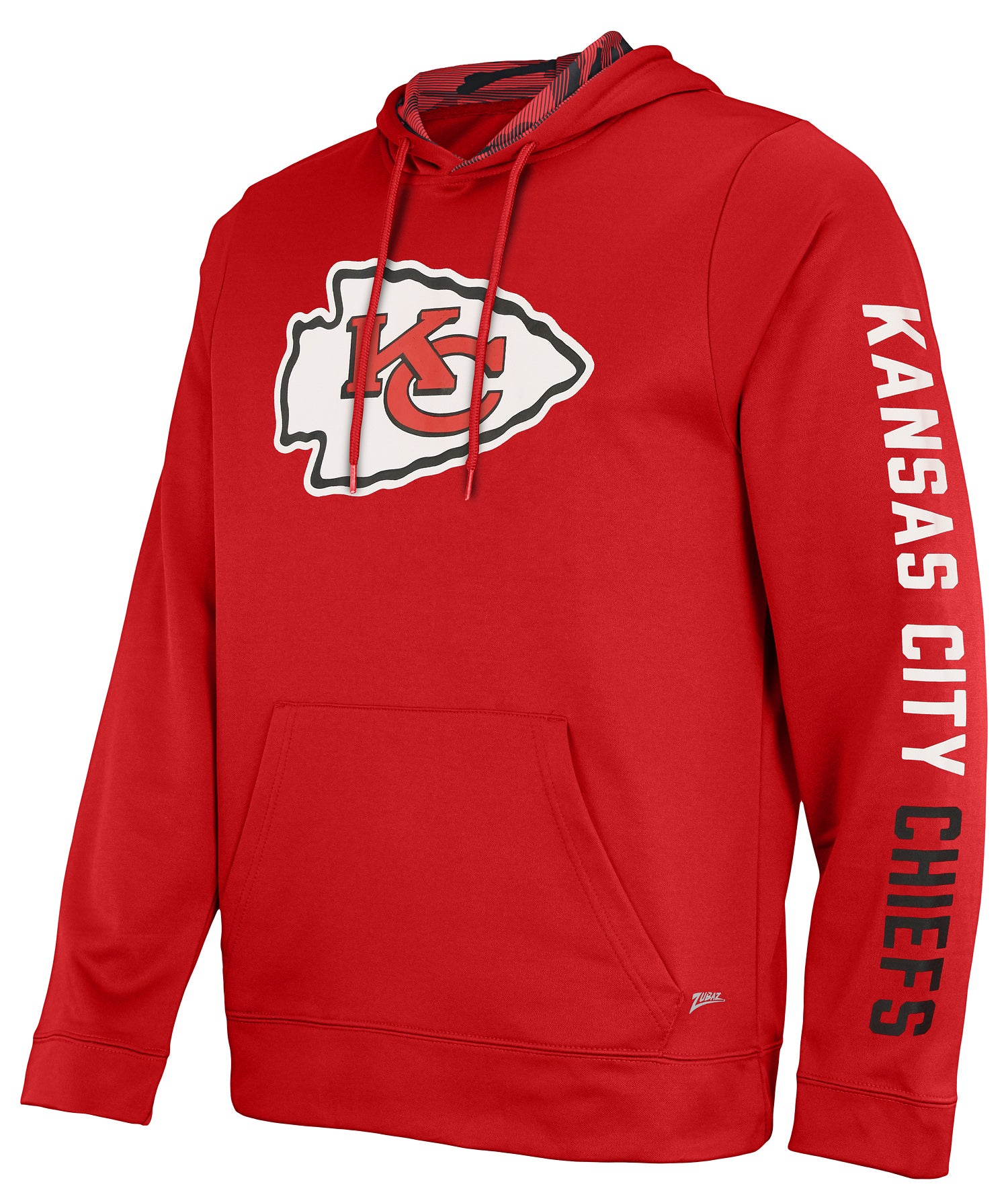 Zubaz NFL Men's Kansas City Chiefs Solid Team Hoodie with Camo