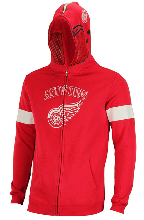 NHL Youth Detroit Red Wings Full Zip Helmet Masked Hoodie, Red