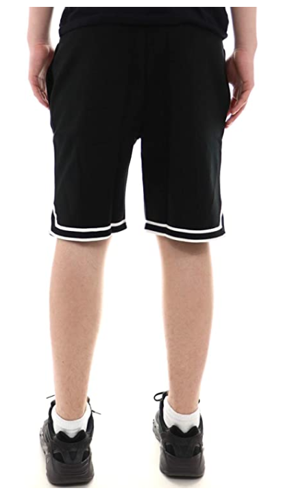 Lacoste Men's Sports Piping Detail Fleece Shorts, Black/White
