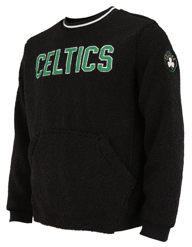 FISLL NBA Men's Boston Celtics Moto Sherpa Crew Neck Sweatshirt