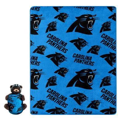 Northwest NFL Carolina Panthers Plush Bear Hugger W/ 40" X 50"  Silk Touch Throw Blanket