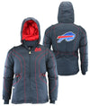 NFL Women's Buffalo Bills Full Zip Heavyweight 4-N-1 Cinch Parka Coat, Navy