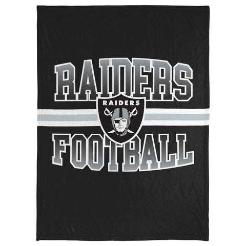 FOCO NFL Las Vegas Raiders Stripe Micro Raschel Plush Throw Blanket, 45 x 60