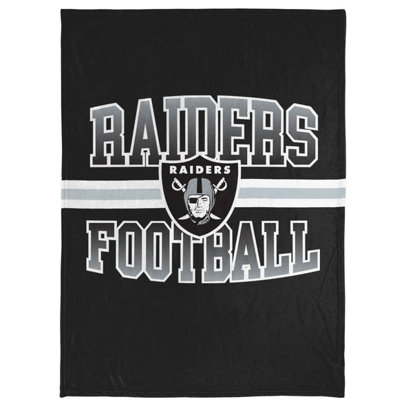 FOCO NFL Las Vegas Raiders Stripe Micro Raschel Plush Throw Blanket, 45 x 60