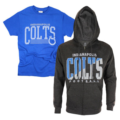 NFL Football Men’s Indianapolis Colts Hoodie and T-Shirt Combo Pack