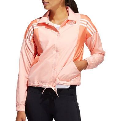 Adidas Women's 3-Stripes Athletic Lightweight Jacket, Glow Pink