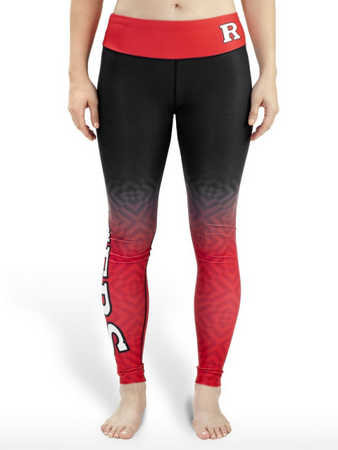 NCAA Women's Rutgers Scarlet Knights Gradient Print Leggings, Black