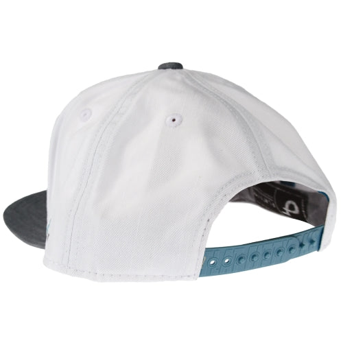 Flat Fitty Faded Snapback Cap Hat, White / Grey, One Size