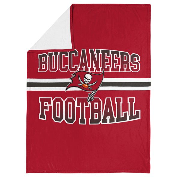 FOCO NFL Tampa Bay Buccaneers Stripe Micro Raschel Plush Throw Blanket, 45 x 60
