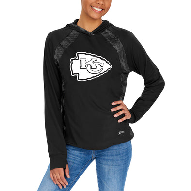 Zubaz NFL Women's Kansas City Chiefs Elevated Hoodie W/ Black Viper Print