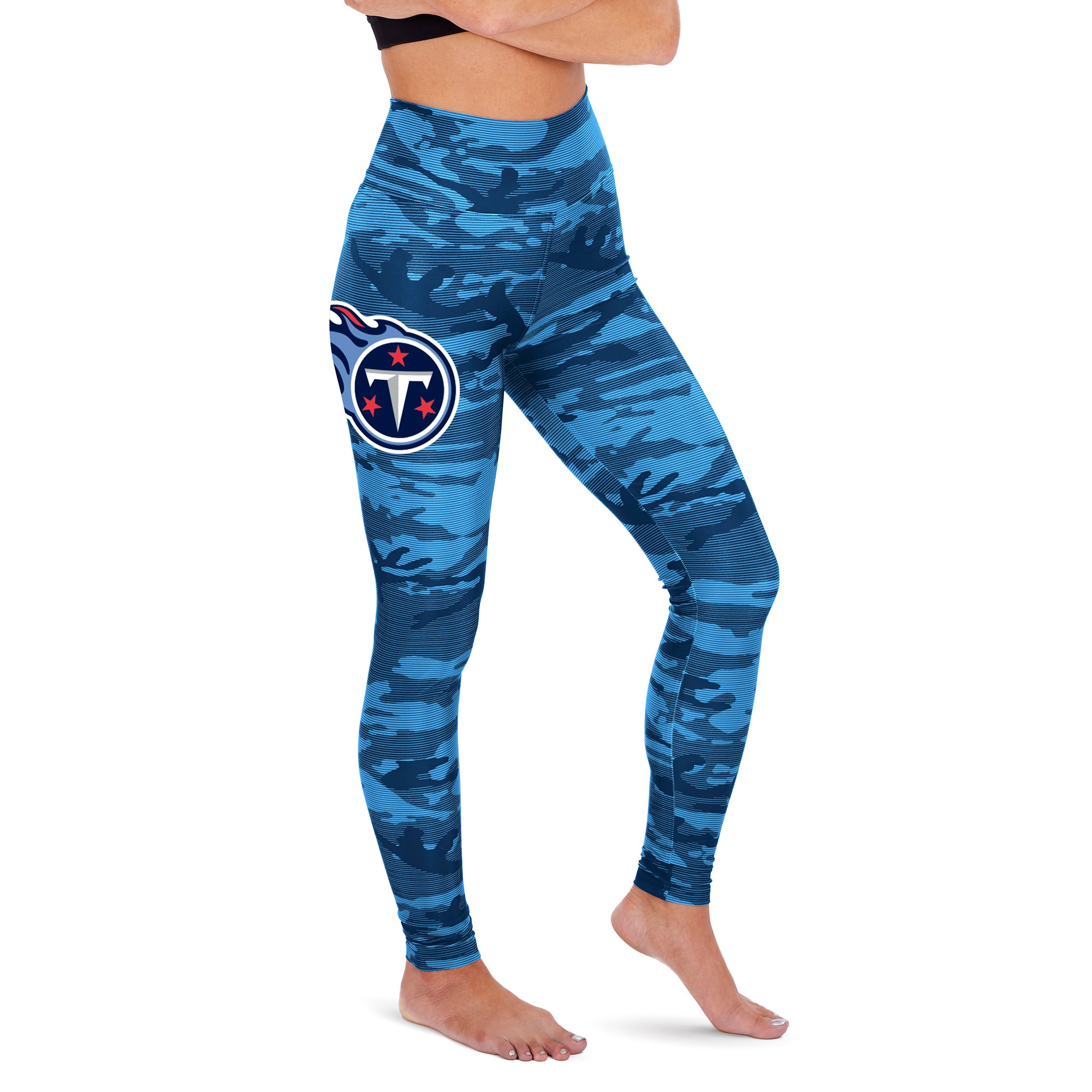 Zubaz NFL Women's Tennessee Titans Camo Lines Leggings 
