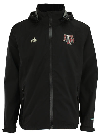 Adidas NCAA Men's Texas A&M Aggies Gore-Tex Full Zip Rain Jacket, Black