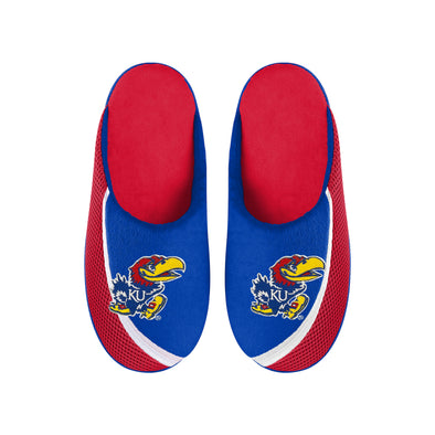 FOCO NCAA Men's Kansas Jayhawks 2022 Big Logo Color Edge Slippers