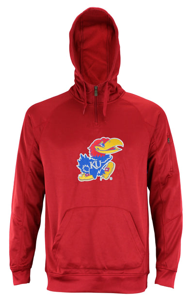 Outerstuff NCAA Youth Kansas Jayhawks Fan Basic 1/4 Zip Hooded Sweater