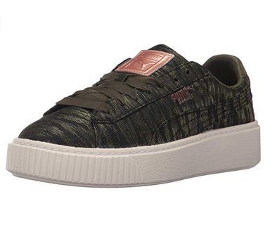 PUMA Women's Basket Platform VR Fashion Sneaker, Olive Night