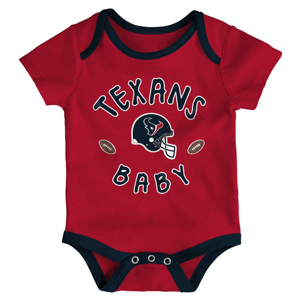 Outerstuff NFL Newborn Houston Texans "Champ" 3-Pack Bodysuit Set