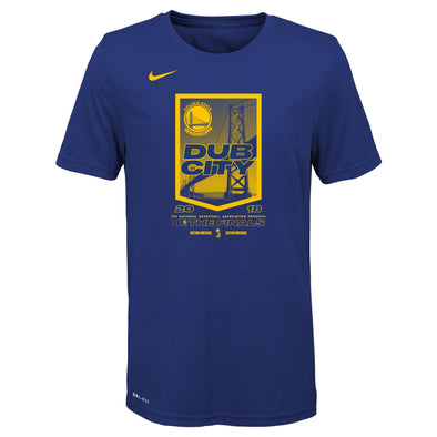 Nike Golden State Warriors NBA Boys Youth (8-20) 2018 Dub City Conference Finals Short Sleeve Tee, Blue