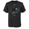 Reebok NHL Youth (8-20) San Jose Sharks Distressed Logo Short Sleeve T-Shirt