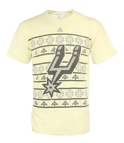 Adidas NBA Men's San Antonio Spurs Natural Printed Short Sleeve T-Shirt