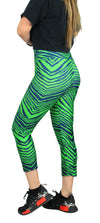 Zubaz NFL Women's Seattle Seahawks 2 Color Zebra Print Capri Legging