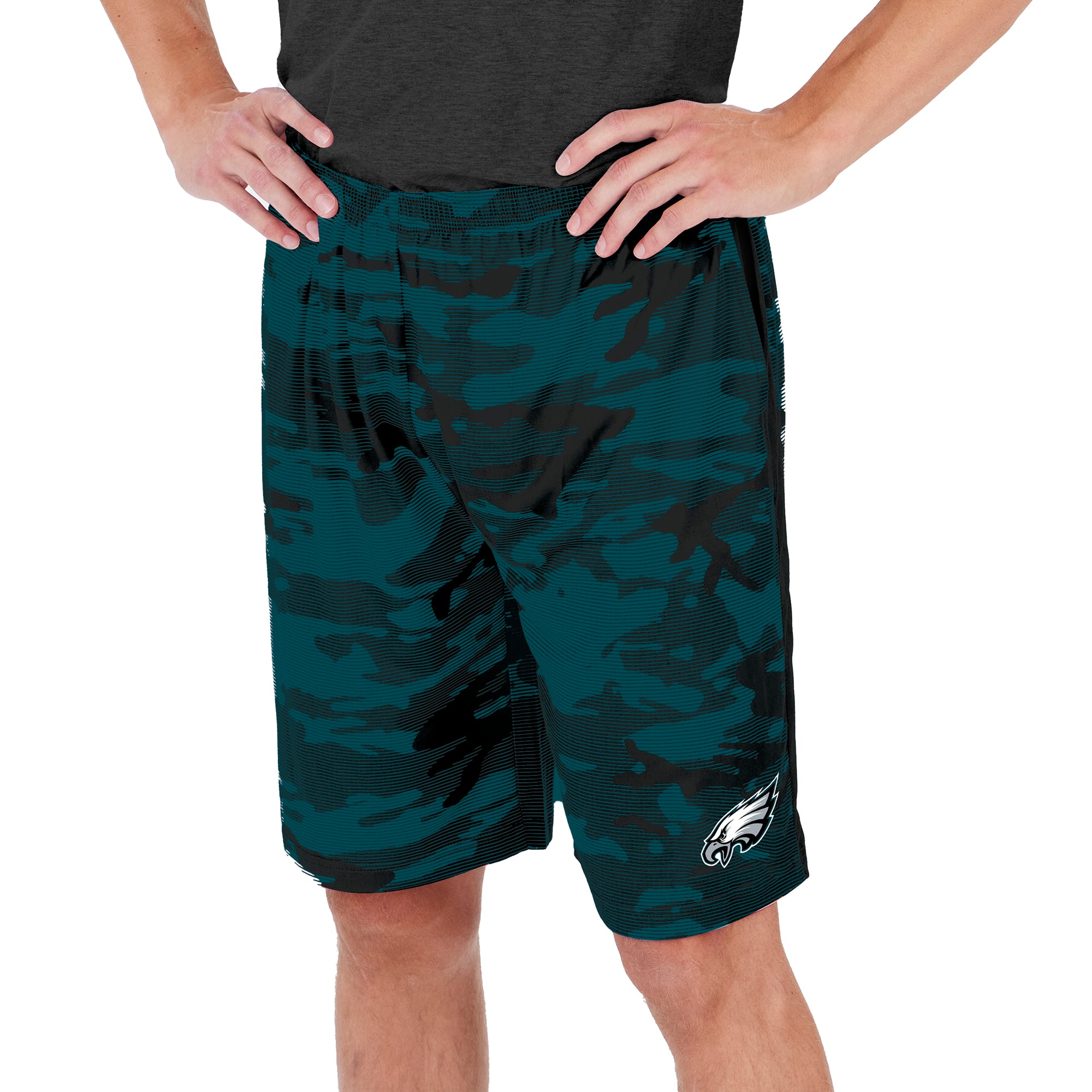 Zubaz Men's NFL Philadelphia Eagles Lightweight Shorts with Camo Lines